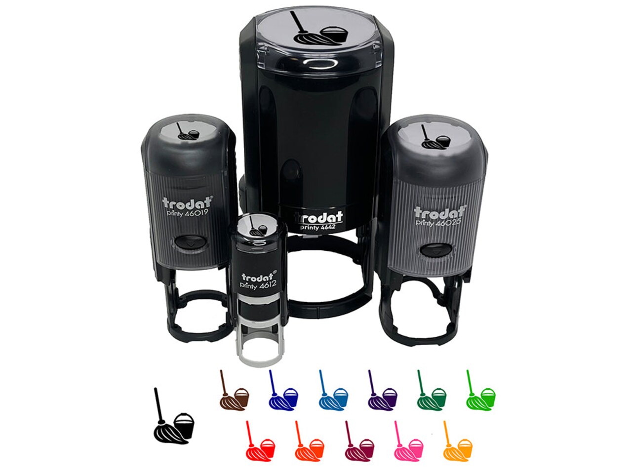 Mop and Bucket Cleaning Self-Inking Rubber Stamp for Stamping Crafting Planners